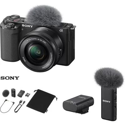 Sony ZV-E10 16-50mm Lensli Kit + Sony ECM-W2BT Bluetooth Kablosuz Mikrofon