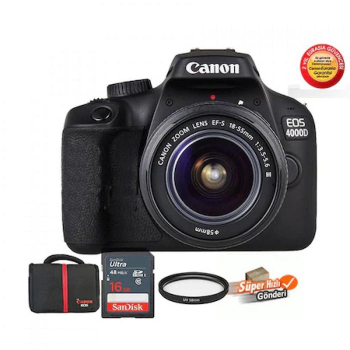 Canon Eos 4000d 18 55mm Wi Fi Dslr Fotograf Makinesi Babatasfoto Com