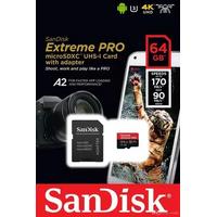 SanDisk 64GB Extreme Pro MicroSDXC UHS-I A2 170mb Hafıza Kartı
