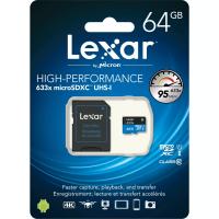 Lexar 64GB microSDHC UHS-I High Speed 633x with Adapter 